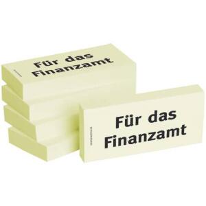 BIZSTIX Haftnotizen "Für das Finanzamt " - 75 x 35 mm, 5x 100 Blatt