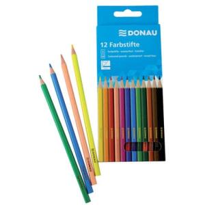 DONAU Farbstifte - 3 mm, 12 Farben, Kartonetui