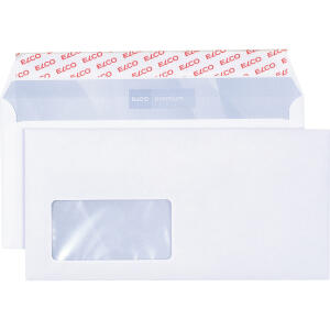 Elco Briefumschlag premium - C6/5, hochweiß, haftklebend, Innendruck, mit Fenster, 80 g/qm
