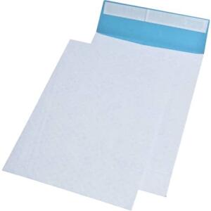 MAILmedia Faltentaschen - B4, fadenverstärkt, ohne Fenster, 40 mm-Falte, Klotzboden, haftklebend, 125 g/qm, weiß, 100 Stück