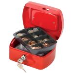 Q-Connect Geldkassette - 155 x 120 x 75mm, rot