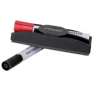 Q-Connect Tafelwischer mit Stiftehalter - inkl. 2 Stifte, magnethaftend, schwarz