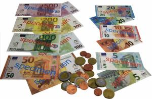 WISSNER  Re Plastic Eurospielgeld  22 Münzen und Scheine, Nachhaltig Schadstofffrei Wissner aktiv lernen, ab 7 Jahren
