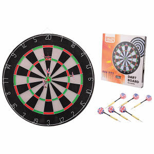 Johntoy UP Int  Dartscheibe mit 6 Darts  450x20mm, mit Steeldarts