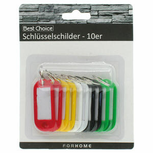 OSMA-WERM GMBH  Schlüsselschilder 10er  5cm 5 Farben, rot, gelb, weiß, schwarz, grün zum Beschriften