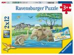RAVENSBURGER  Ravensburger Puzzle  2x12 Teile Tierkinder,...