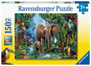 RAVENSBURGER  Ravensburger Puzzle  150 Teile XXL Elefanten, Dschungelelefanten, ab 7 Jahren
