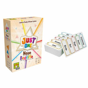 ASMODEE  Erweiterungsset Just One  Neue Begriffe, die Erweiterung zum Spiel des Jahres 2019,, mit 500 neuen Begriffen, 2 neuen Bänkchen und Stiften,, erweitert die maximale Spieleranzahl auf 9,, Grundspiel wird zum Spielen benötigt, Asmodee