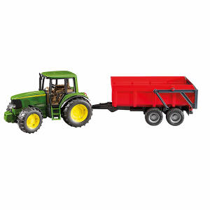 Bruder Spielwaren  John Deere 6920 mit  Wannenkippanhänger rot