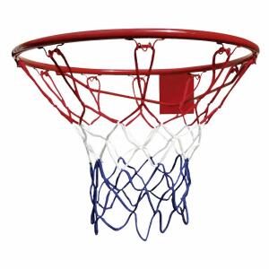 BEST Sport&Frei  Basketballkorb 45cm  Best Sporting mit Netz, dreifarbig: rot, weiß, blau, ohne Ball,, aus pulverbeschichteten Stahl, Länge 53cm,, inklusive Schrauben und Muttern zur Befestigung,, offizielle Größe
