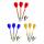 BEST Sport&Frei  Dartpfeile Safety  Standard 3 Stück 7g, aus Messing, Nylonsicherheitsspitze, PVC-Leitwerk und, Schaft, Farbe: Rot u. Gelb u. Blau, Gewicht: 7 g,, Leitwerk austauschbar, Inklusive 3 Ersatzspitzen