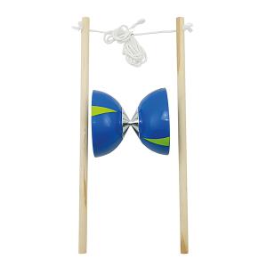 Diabolo Set blau grün, 1 Diabolo Doppelrolle aus Kunststoff