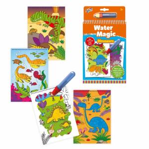 JUMBO SPIELE  Malblock Water Magic  Dinosaurier, mit Wasserstift, 6 Motive, die unsichtbaren Farben, erscheinen beim Malen mit dem Wasserstift, werden die, Bilder wieder getrocknet, können sie beliebig oft, ausgemalt werden, ab 3 Jahren
