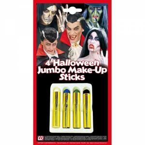 WIDMANN S.R.L.  Schminkstifte Halloween  XXL 4 Farben, weiß, blau, grün, schwarz