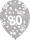 Amscan INT995679 - Latexballons Globaldruck 80, 6 Stück, circa 28 cm, Milestone, Geburtstag, Luftballon