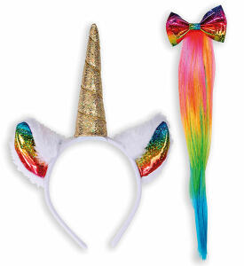 WIDMANN S.R.L.  Einhorn Set mit Haarreif  und Schwanz