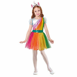 WIDMANN S.R.L.  Kinderkostüm Einhorn  104 cm, Kleid & Haarreif