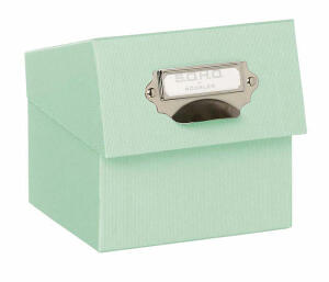 ROESSLER PAPIER  Fotokiste 15x17x13cm  Soho mint, zum Aufbewahren von Fotos bis 10x15cm,, als A6 Karteikasten verwendbar, Rössler