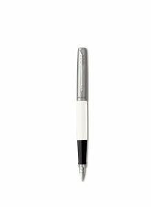 Parker Jotter Originals Füller | Klassisches Weiß | Füllfederhalter Mittlere Spitze | blaue Tinte