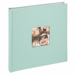 WALTHER DESIGN  Fotoalbum 26x25cm  Fun mintgrün, Buchalbum zum Einkleben mit Ausstanzung,, 40 weiße Seiten mit Pergaminschutzseiten,, CD-und Negativarchiv, Walther Design