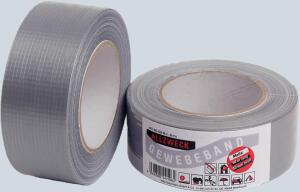 W. HECKMANN  Allzweckgewebeband  50mm x 50m silbergrau, selbstklebendes und wasserdichtes Gewebeband, Wihe