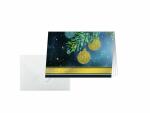 SIGEL DS065 Weihnachts-Karten - Weihnachtskugeln - blau/gold/grün - A6 quer - 10 Karten + Umschläge - inkl. Umschläge