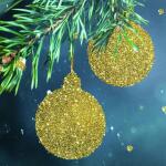 SIGEL DS065 Weihnachts-Karten - Weihnachtskugeln - blau/gold/grün - A6 quer - 10 Karten + Umschläge - inkl. Umschläge