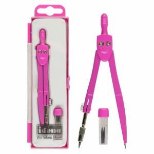 IDENA  Idena Schulzirkel  mit Ersatzminen pink, mit Ersatzminen
