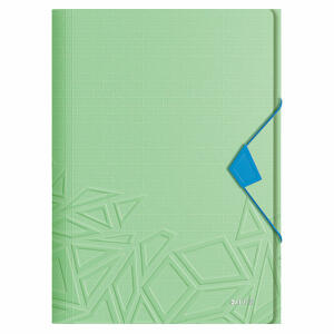 LEITZ ACCO Eckspannermappe A4 PP Urban Chic grün mit 3 Klappen am Unterdeckel Verschluss mit Gummizug in DuoOptik Außenseite mit Musterprägung bis zu 150Blatt Maße: 320x230mm