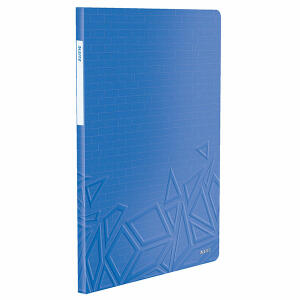 LEITZ ACCO Sichtbuch A4 PP Urban Chic blau 20 Hüllen mit 20 fest eingebundenen Klarsichthüllen bis zu 40Blatt dokumentenecht aufgeklebtes Rückenschild in DuoOptik Außenseite mit Musterprägung Maße: 231x310mm