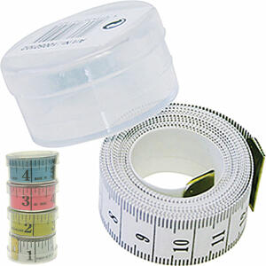 OSMA-WERM GMBH  Maßband 150cm farbig  transparente Box 5x2cm