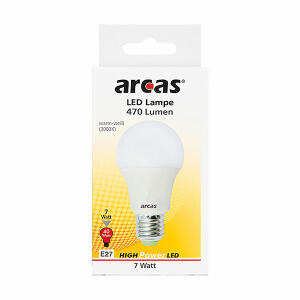 ADA IMPORT & GR  LED Lampe E27 7W Birne  470 Lumen 3000K, 7W = 40W warm weiß Arcas