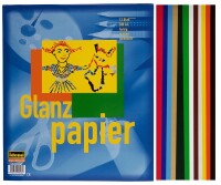 IDENA  Idena Glanzpapier A4  12 Blatt sort.,gummiert