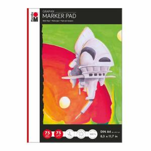 MARABU  Marker Pad Graphix A4  Markerpapier 75 Blatt 75g, säurefrei, lichtbeständig, 100% cellulose, Marabu