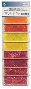 GLOREX  Rocailles Stifte Mix  40g Rottöne, 8 verschiedene Farbtöne, Glorex