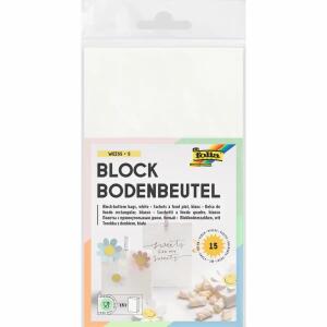 MAX BRINGMANN  Papiertüten 55x100x175mm  15er weiß mit Blockboden, lebensmittelecht, ab 5 Jahren, Folia