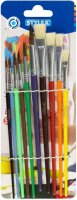 STY Pinsel Aquarellspitz+ Borstenflachpinsel flach 10er Set