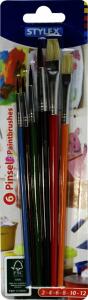 STY Pinsel Aquarellspitz+ Borstenflachpinsel flach 6er Set
