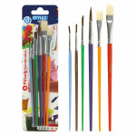 STY Pinsel Aquarellspitz+ Borstenflachpinsel flach 6er Set
