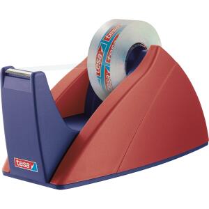 tesa Tischabroller Easy Cut - für Rollen bis 33 m x 19 mm, rot/blau
