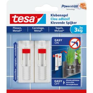 tesa Klebenagel verstellbar für Fliesen + Metall, je 3kg Tragkraft