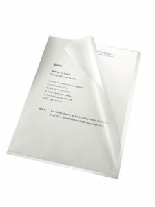 Aktenhülle, A4, PP, 110my, klar genarbt, oben und rechts offen