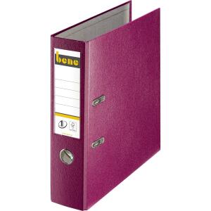 Ordner A4, No.1, 8cm, o. Kantenschutz, brombeer, Folienkaschiert, Griffloch,