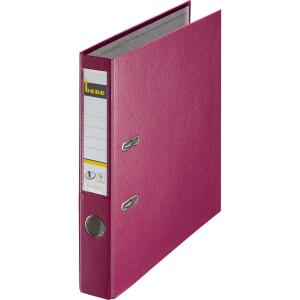 Ordner A4, No.1, 5,2cm,o.Kantenschutz, brombeer, Folienkaschiert, Griffloch,