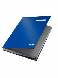 Unterschriftsbuch, 19 Fächer, blau, dehnbarer Rücken,