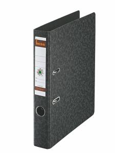 Hartpappe-Ordner No.1, A4 5,2cm, schwarz, mit aufgeklebtem Rücken-