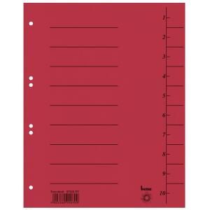 Trennblätter, A4, rot, Recycling-Karton 250g/m2