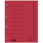 Trennblätter, A4, rot, Recycling-Karton 250g/m2