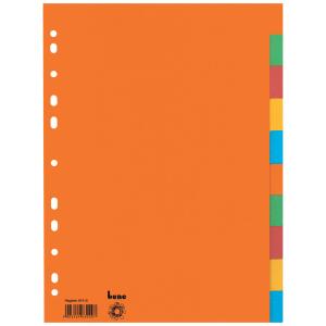 Farbregister, A4, 10-tlg., mehrfarbig, 4er-Lochung, Karton