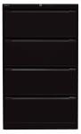 Hängeregistraturschrank, doppelbahnig, schwarz, 4...